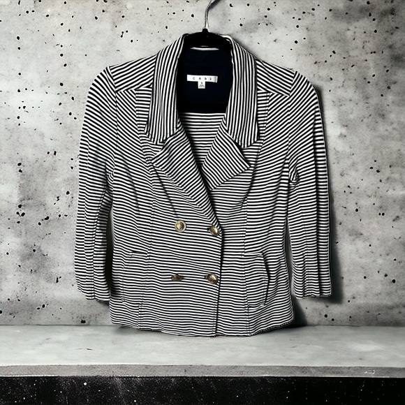 Cabi - Black & White Stripe Double Breasted‎ Jacket - Sz. S - Picture 1 of 9